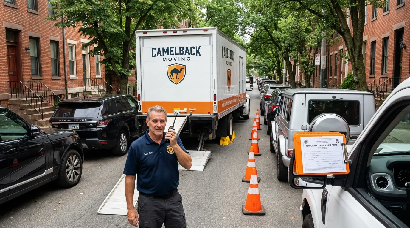 City street loading permit setup in Willow Grove, PA