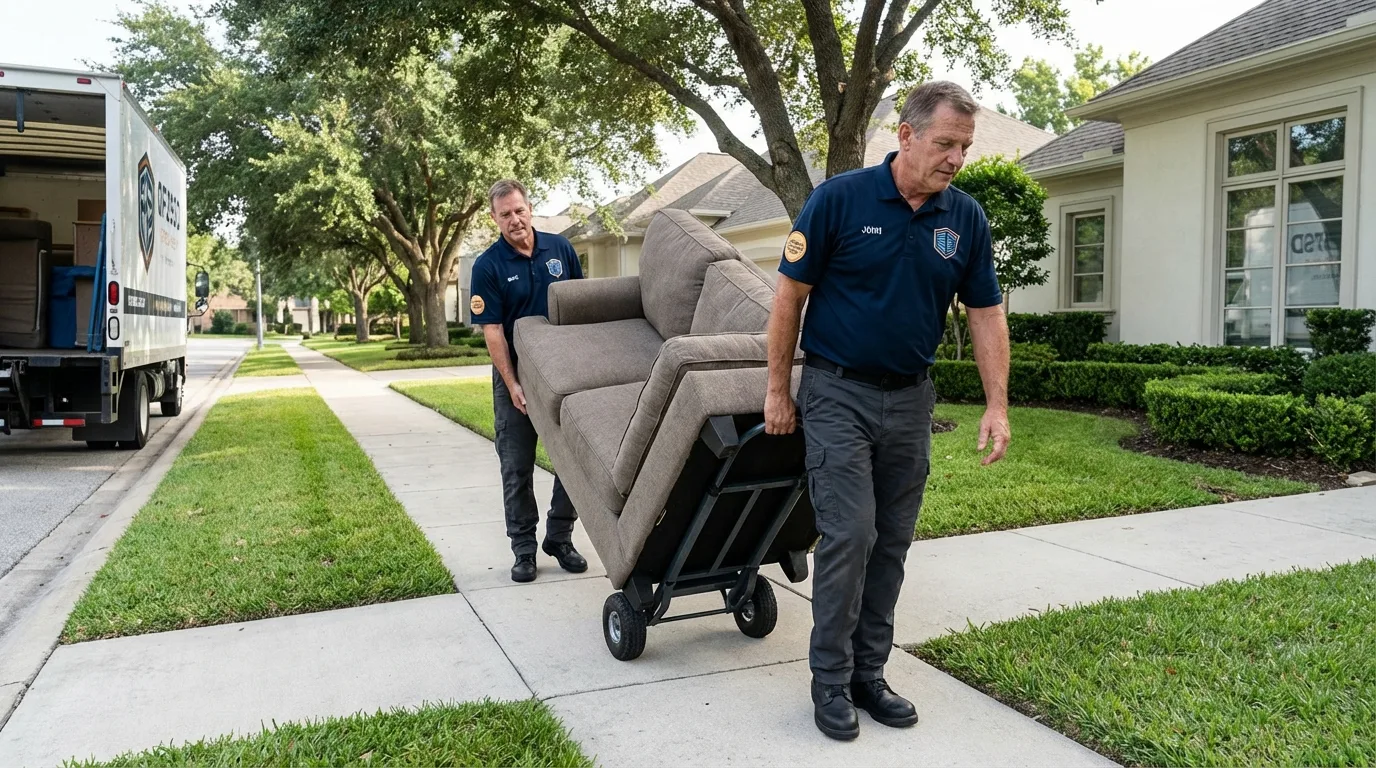 Local residential moving crew loading furniture in Willow Grove, PA